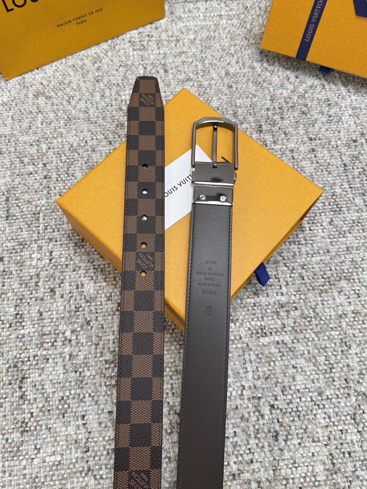 LV Style Brown Men's Belts Men's Belts Men's Belt detail image 7 from source 766524