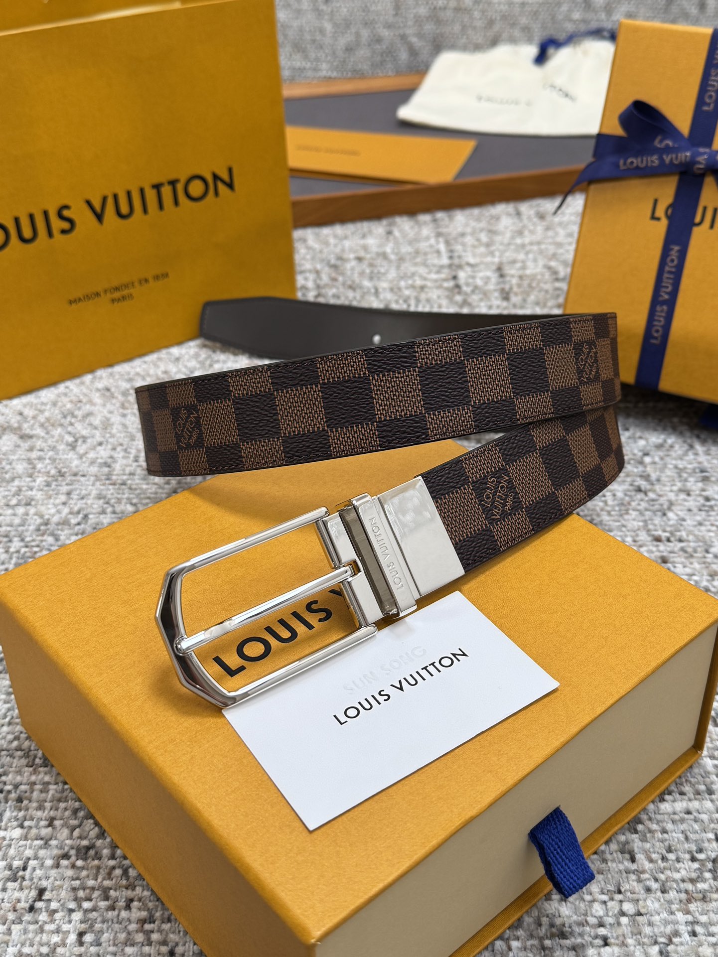 LV Style Brown Men's Belts Men's Belts Men's Belt detail image 5 from source 766525