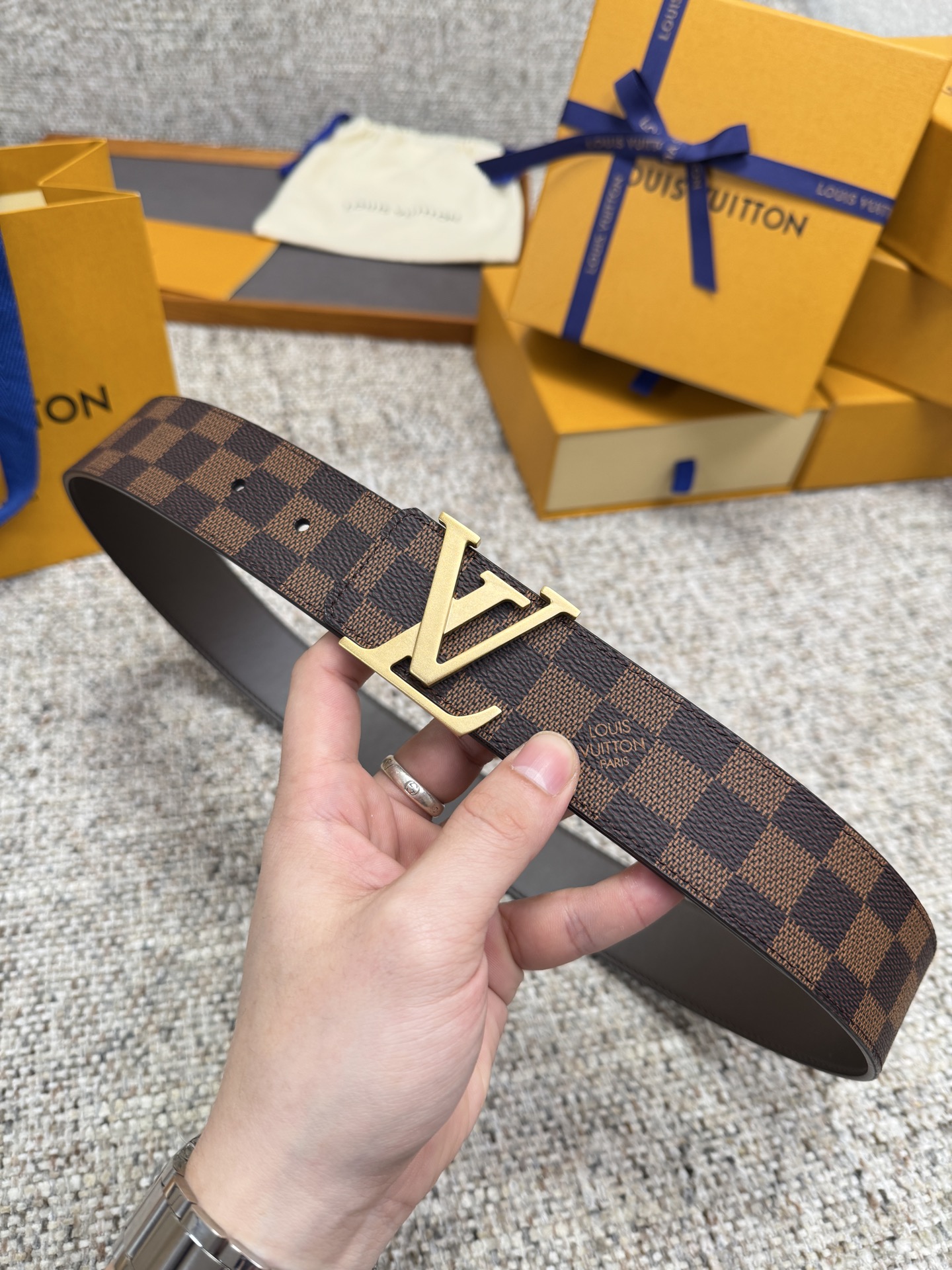 LV Style Brown Men's Belts Men's Belts Men's Belt detail image 9 from source 766520