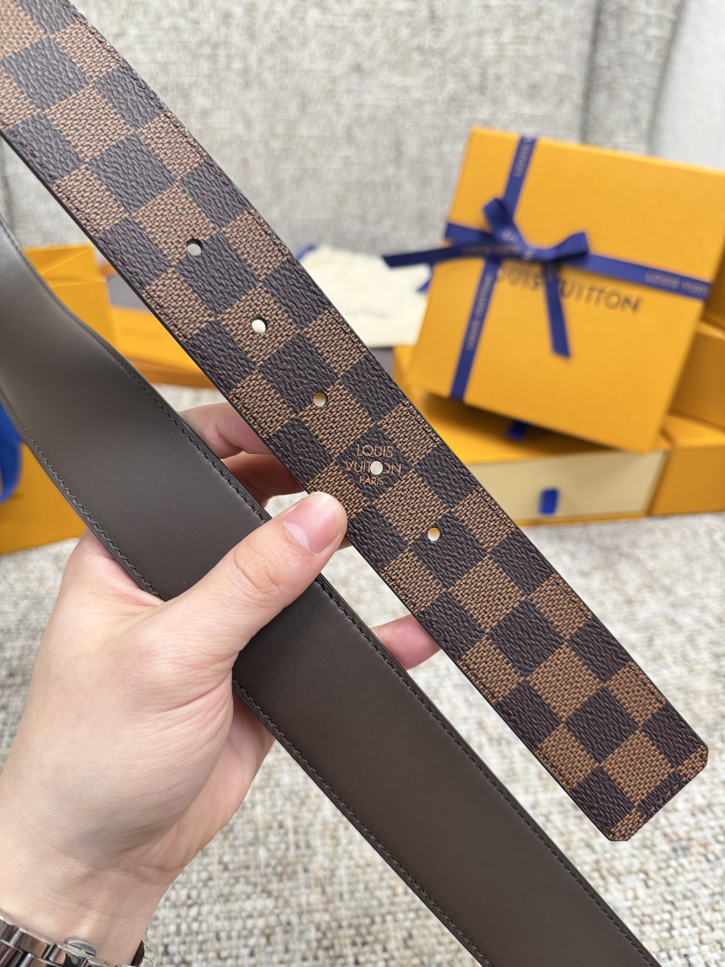 LV Style Brown Men's Belts Men's Belts Men's Belt detail image 4 from source 766520