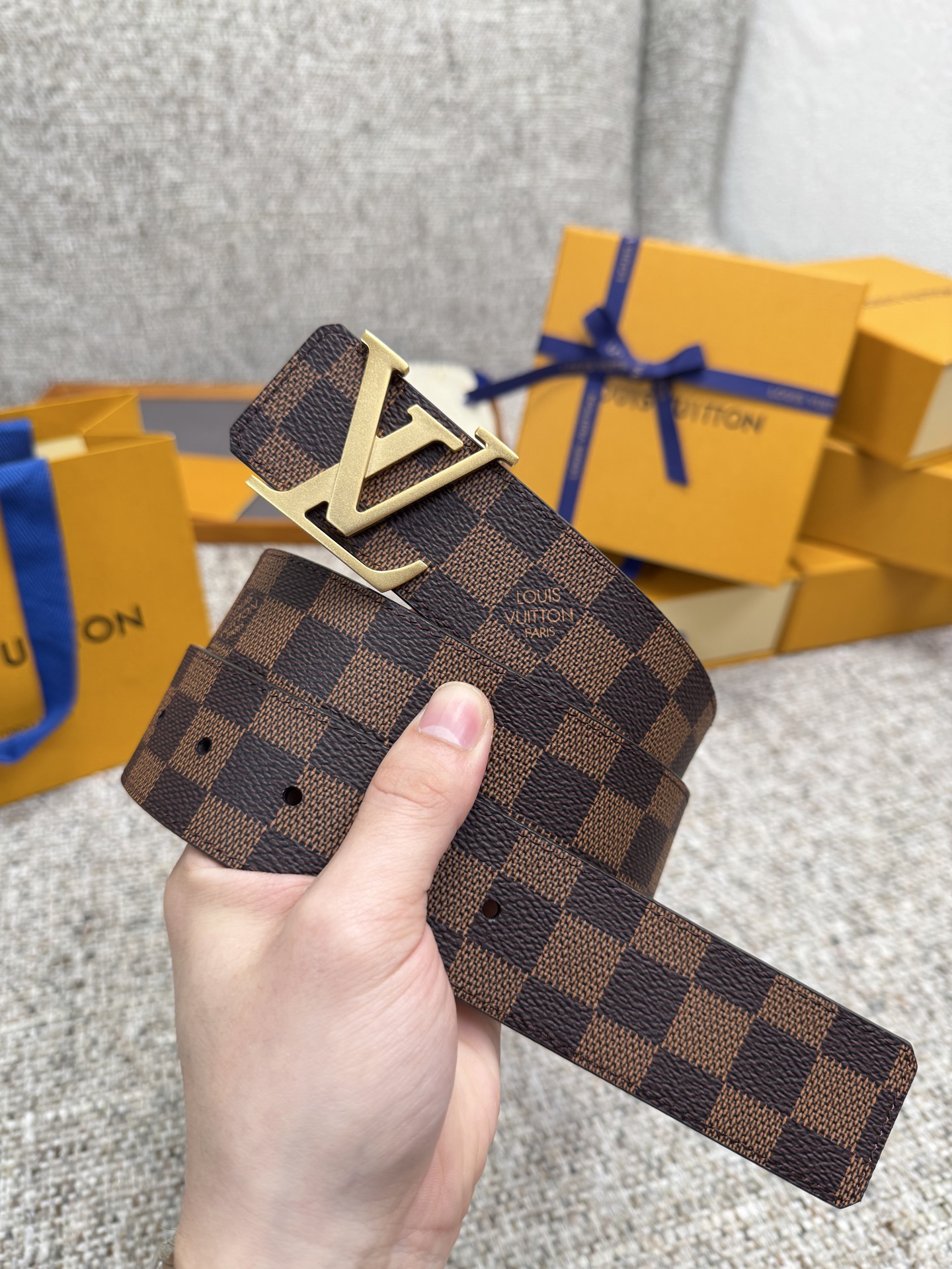 LV Style Brown Men's Belts Men's Belts Men's Belt detail image 5 from source 766520