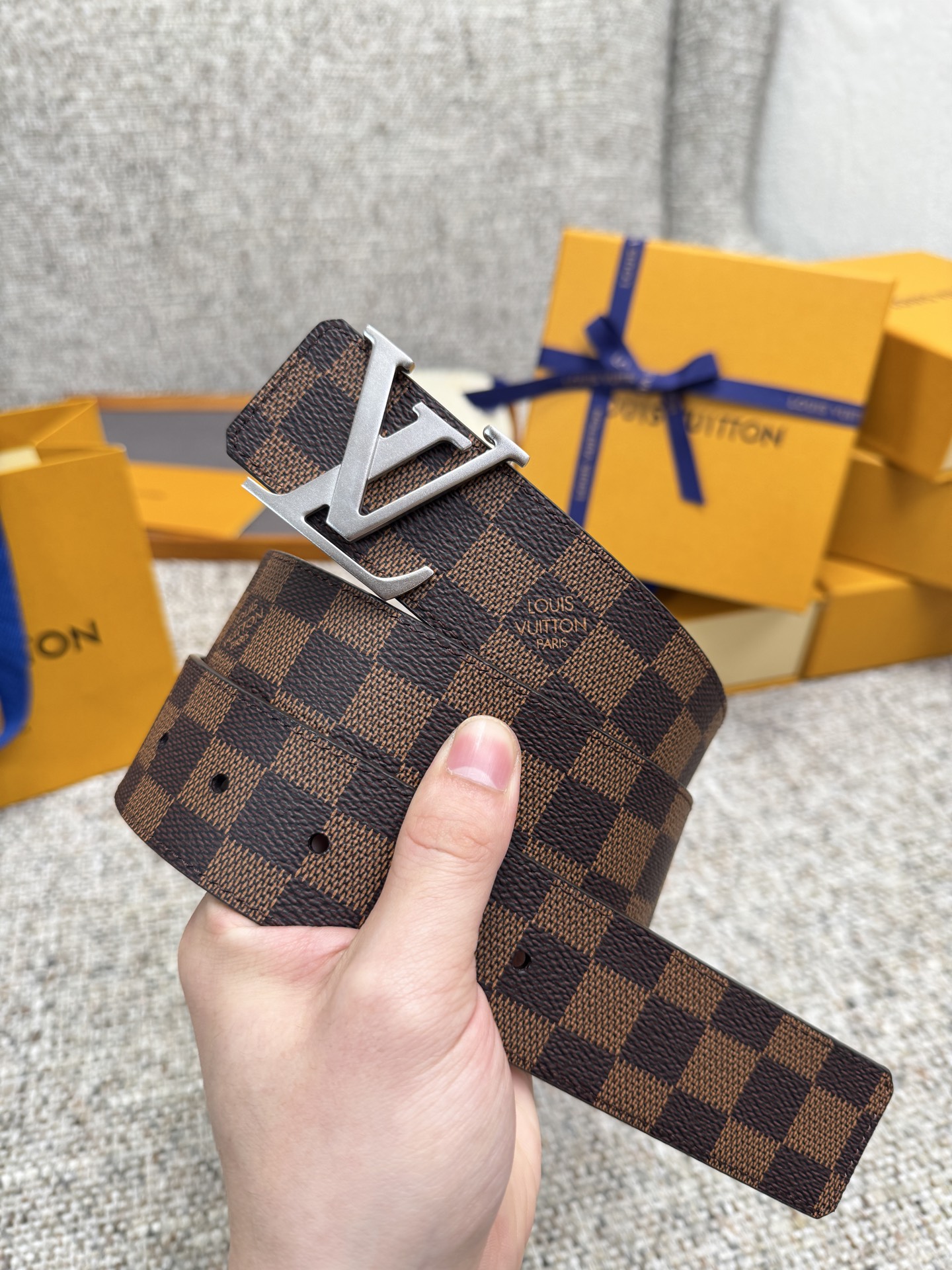 LV Style Brown Men's Belts Men's Belts Men's Belt detail image 5 from source 766521