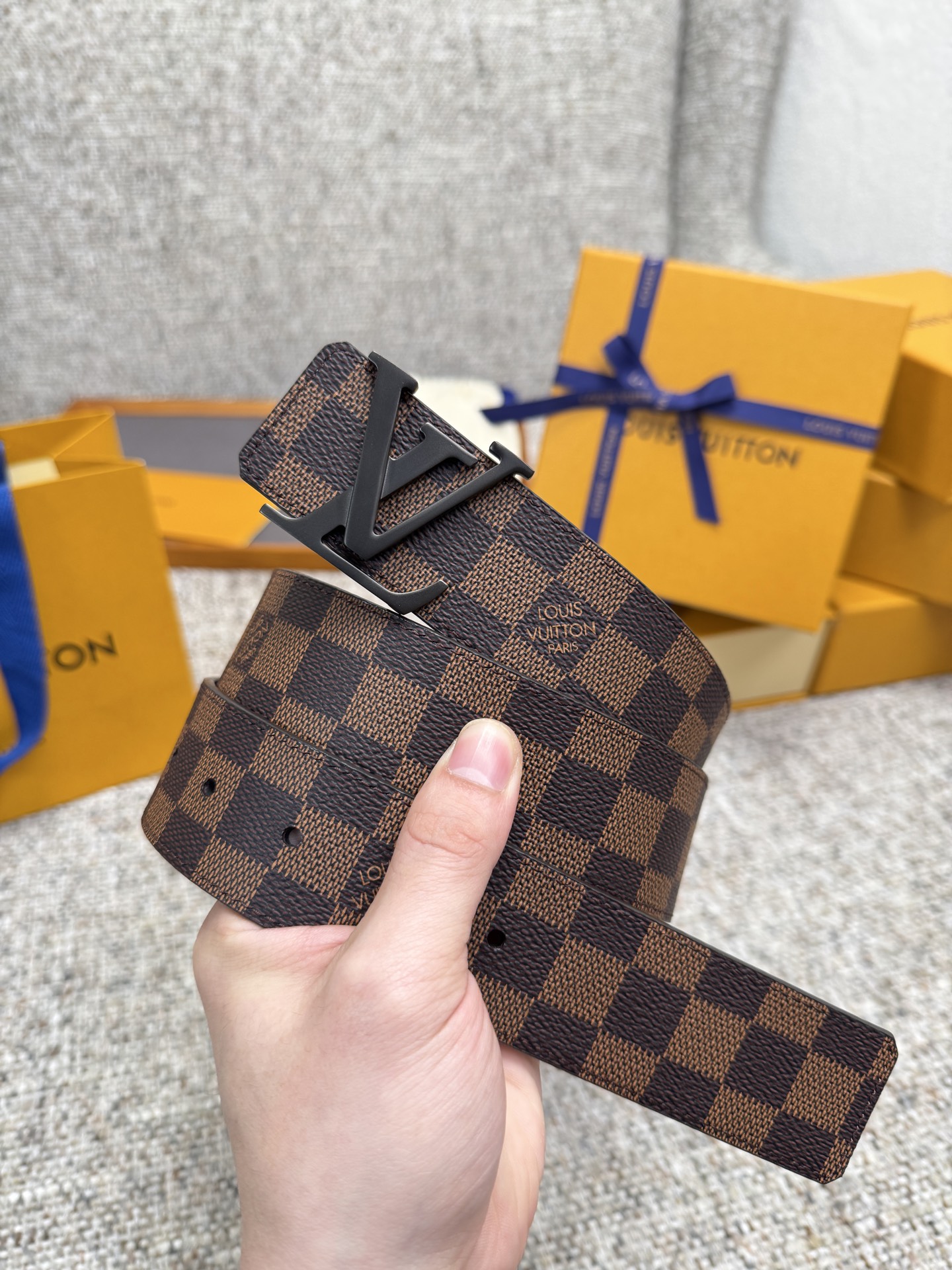 LV Style Brown Men's Belts Men's Belts Men's Belt detail image 5 from source 766522