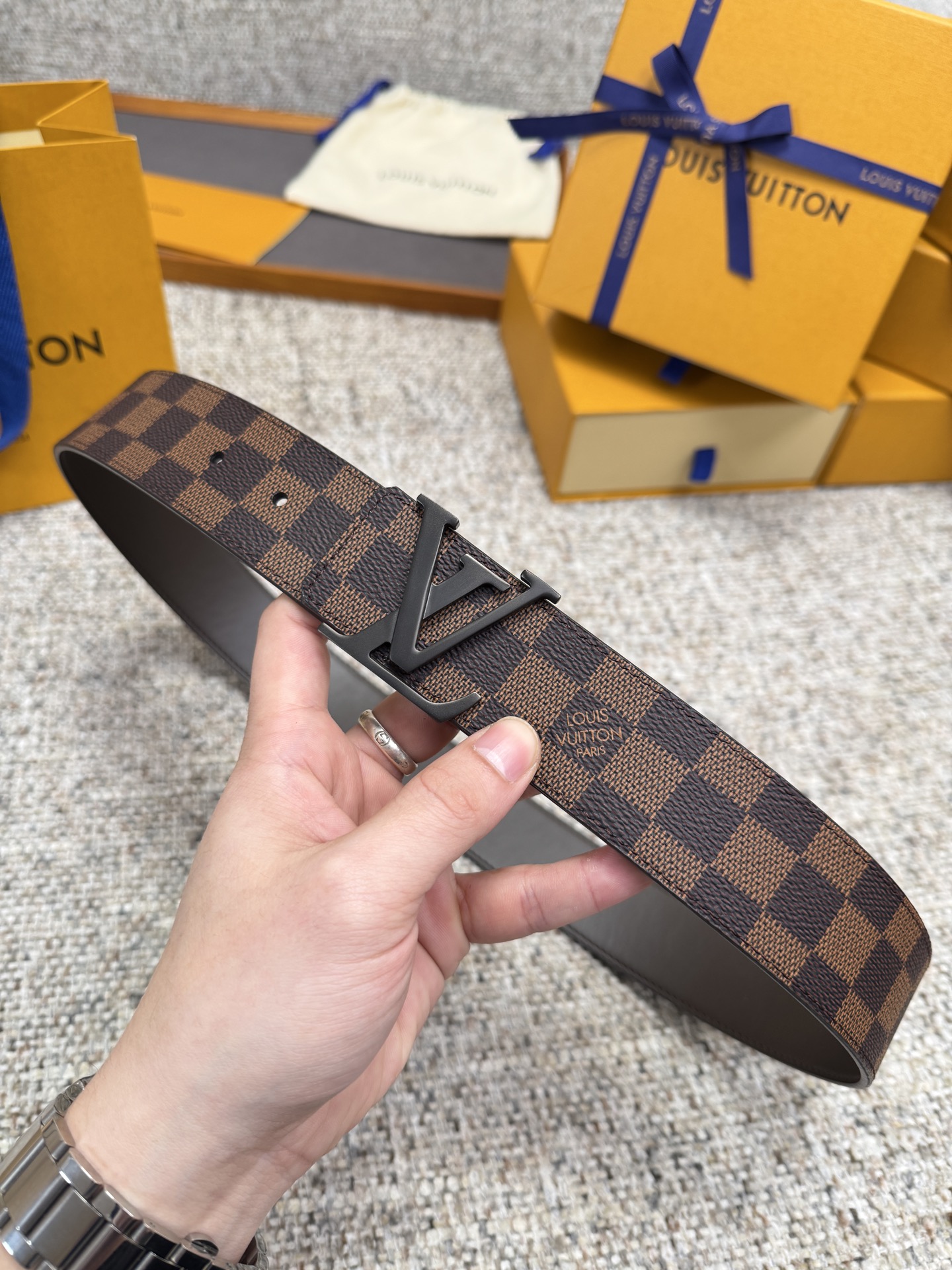 LV Style Brown Men's Belts Men's Belts Men's Belt detail image 9 from source 766522