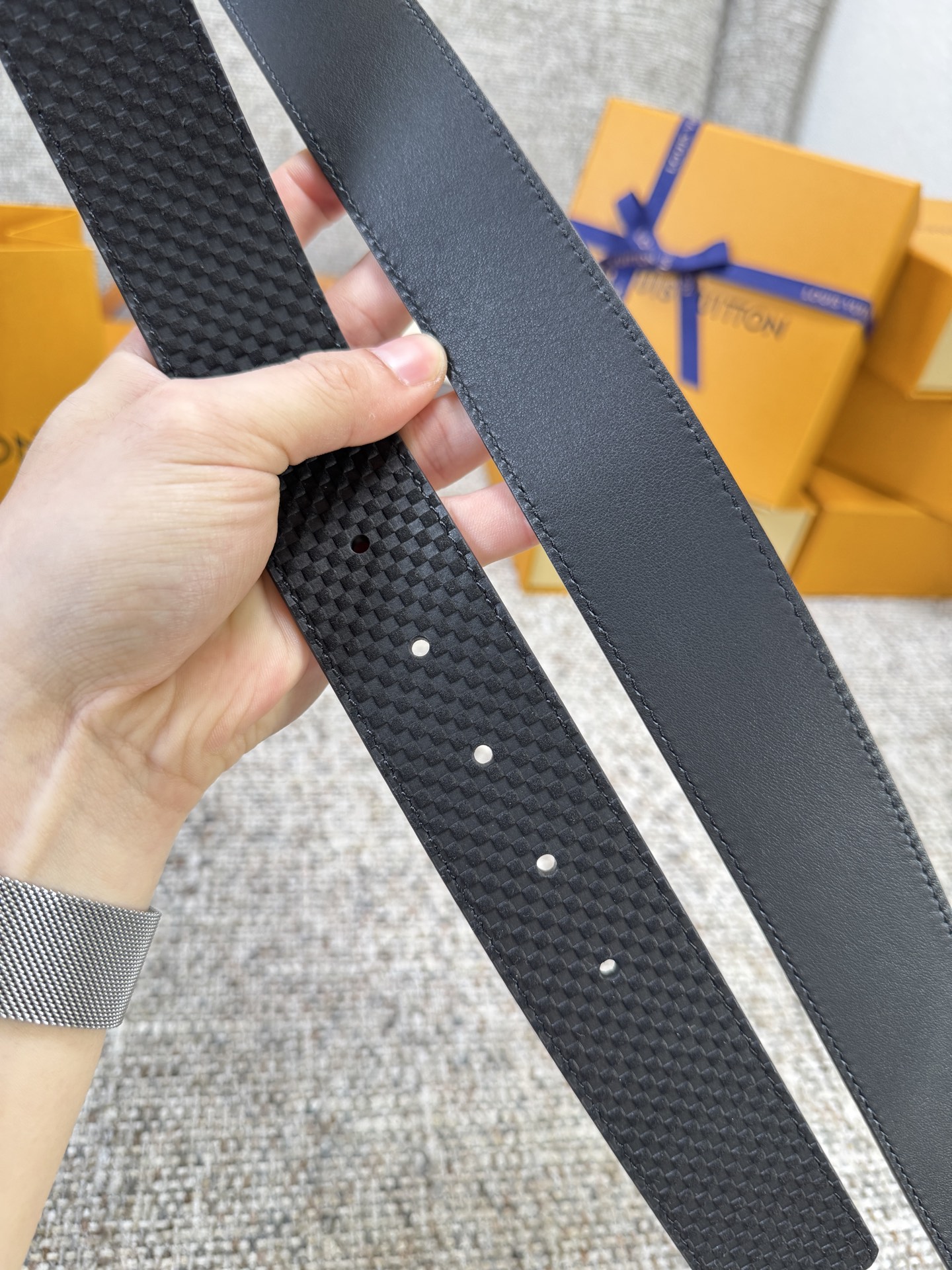 Louis Vuitton LV腰带 米格系列 原厂五金 精致手工绘边 柔软舒适 宽4.0