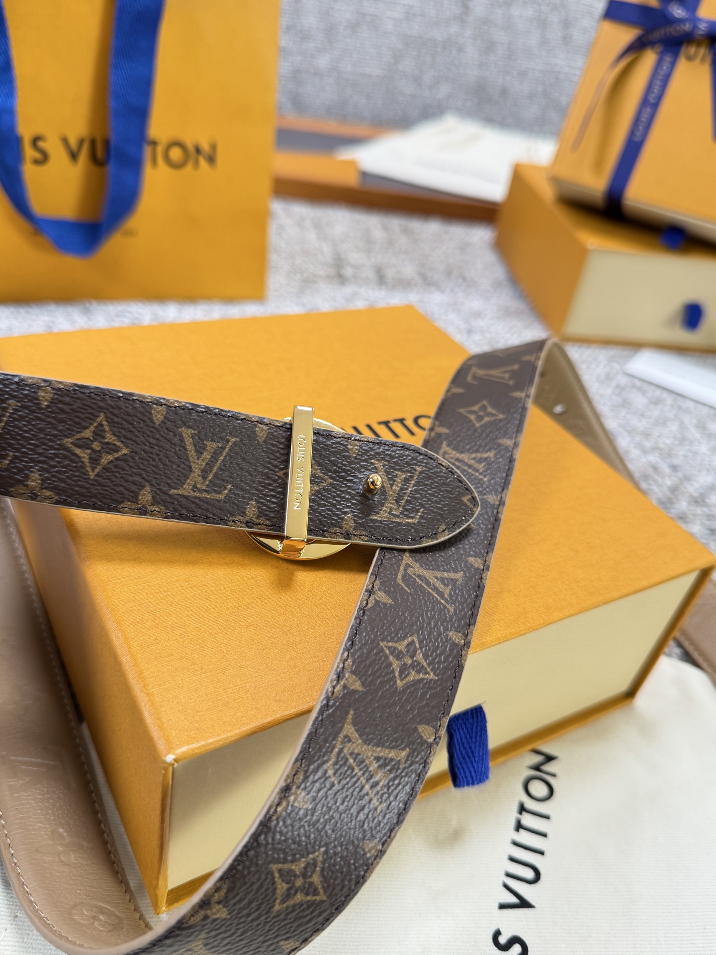 Louis Vuitton LV腰带 FLOWERGRAM ROUND系列 原厂五金 精致手工绘边 柔软
