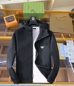 Prada Clothing Coats & Jackets Embroidery Spring Collection Fashion Hooded Top