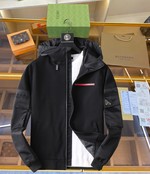 Luxury Cheap
 Prada Clothing Coats & Jackets Embroidery Spring Collection Fashion Hooded Top