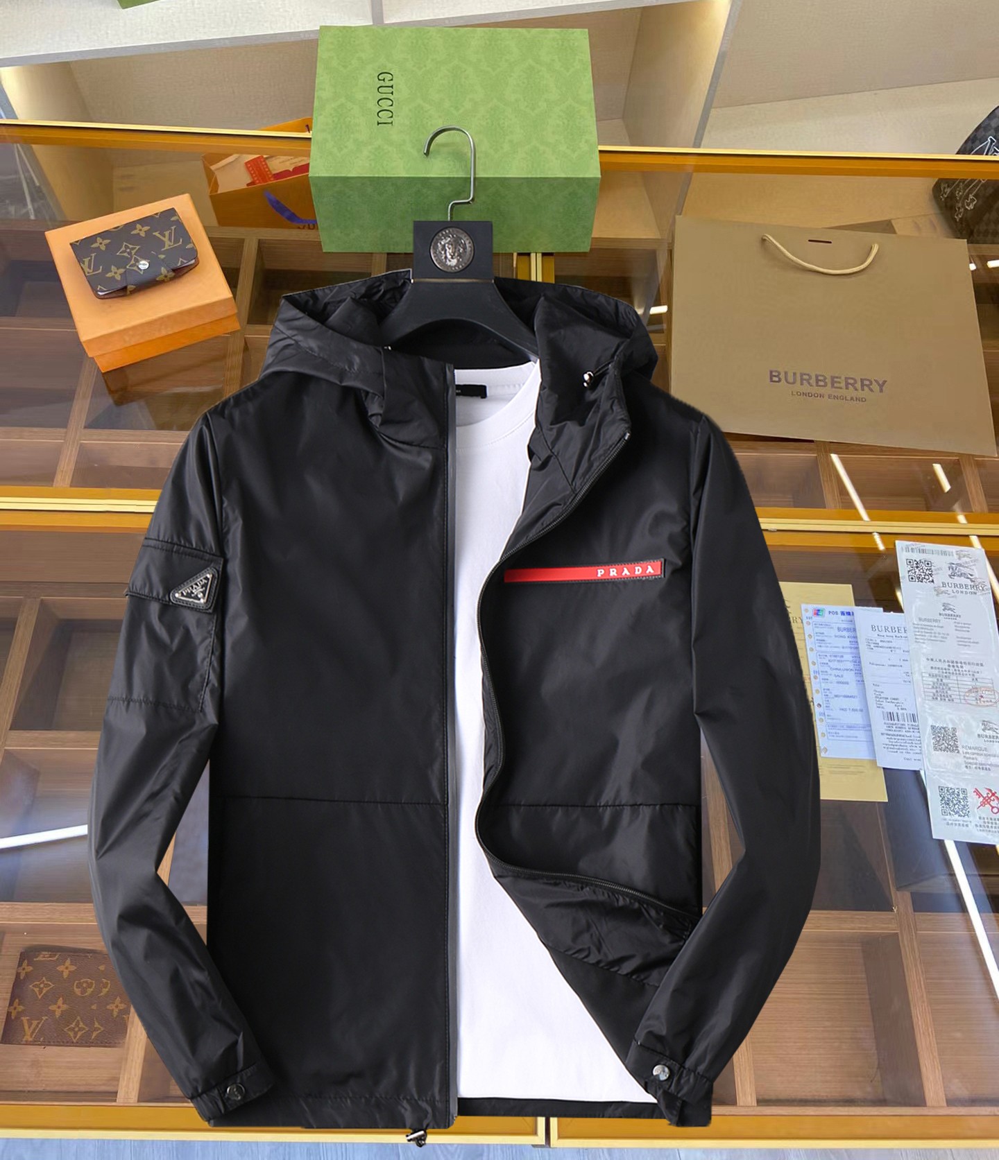 Prada Clothing Coats & Jackets Buy First Copy Replica
 Embroidery Spring Collection Fashion Hooded Top