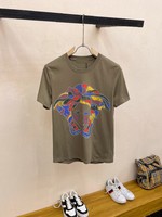 Wholesale China
 Versace Clothing T-Shirt Men Cotton Mercerized Spring/Summer Collection Fashion Short Sleeve