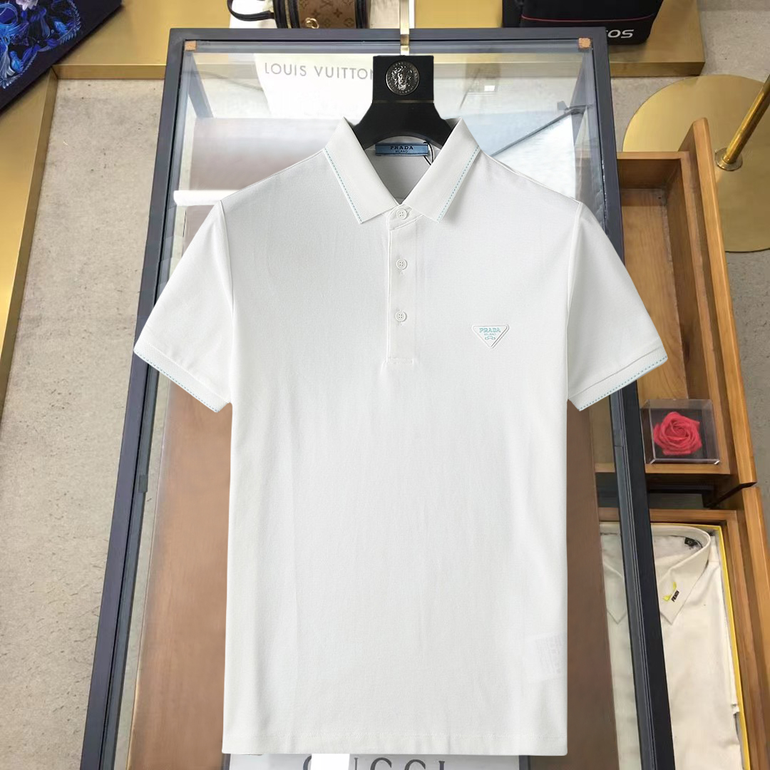 Prada Kleding Polo Goedkope replica -ontwerper
 Mannen Katoen Zomercollectie Fashion