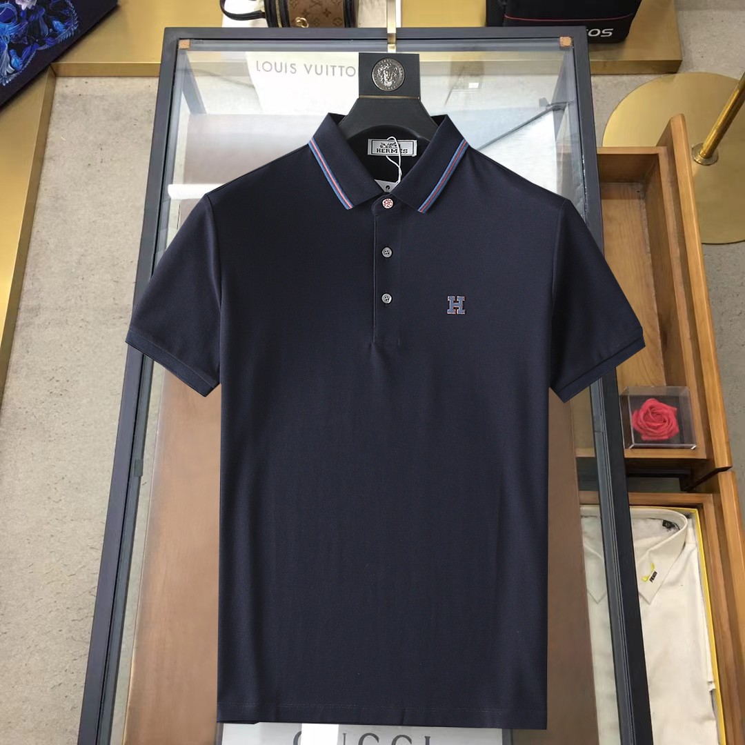 Hermes Kleding Polo Mannen Katoen Zomercollectie Fashion