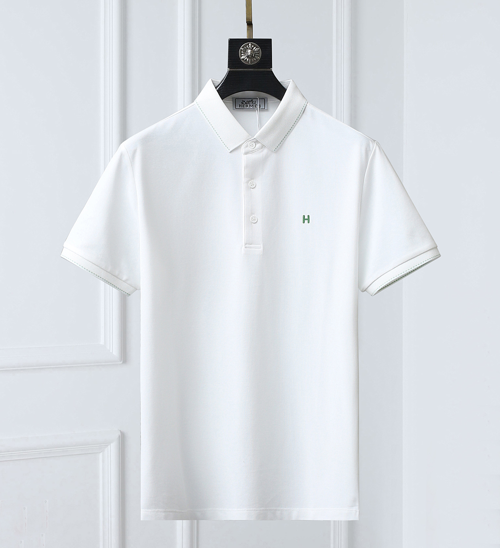 Hermes Kleding Polo Mannen Katoen Zomercollectie Fashion