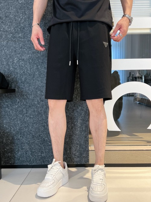 Prada 2025SS Black Cotton Luxury Shorts with Original Logo, Summer Collection 1 Prada 2025SS Black Cotton Luxury Shorts with Original Logo, Summer Collection