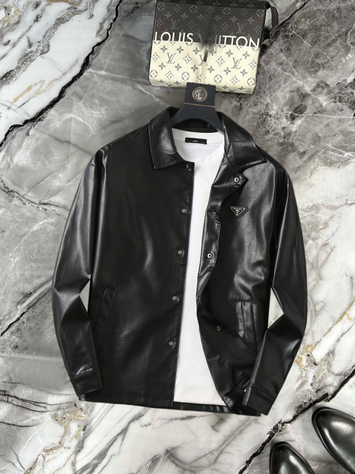Prada 2025 Leather Jacket: New Autumn Collection, Casual Fashion, Lightweight 1 Prada 2025 Leather Jacket: New Autumn Collection, Casual Fashion, Lightweight