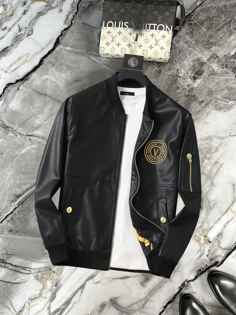 Versace 2025 Leather Jacket - Modern Style, Comfortable and Wrinkle-Resistant