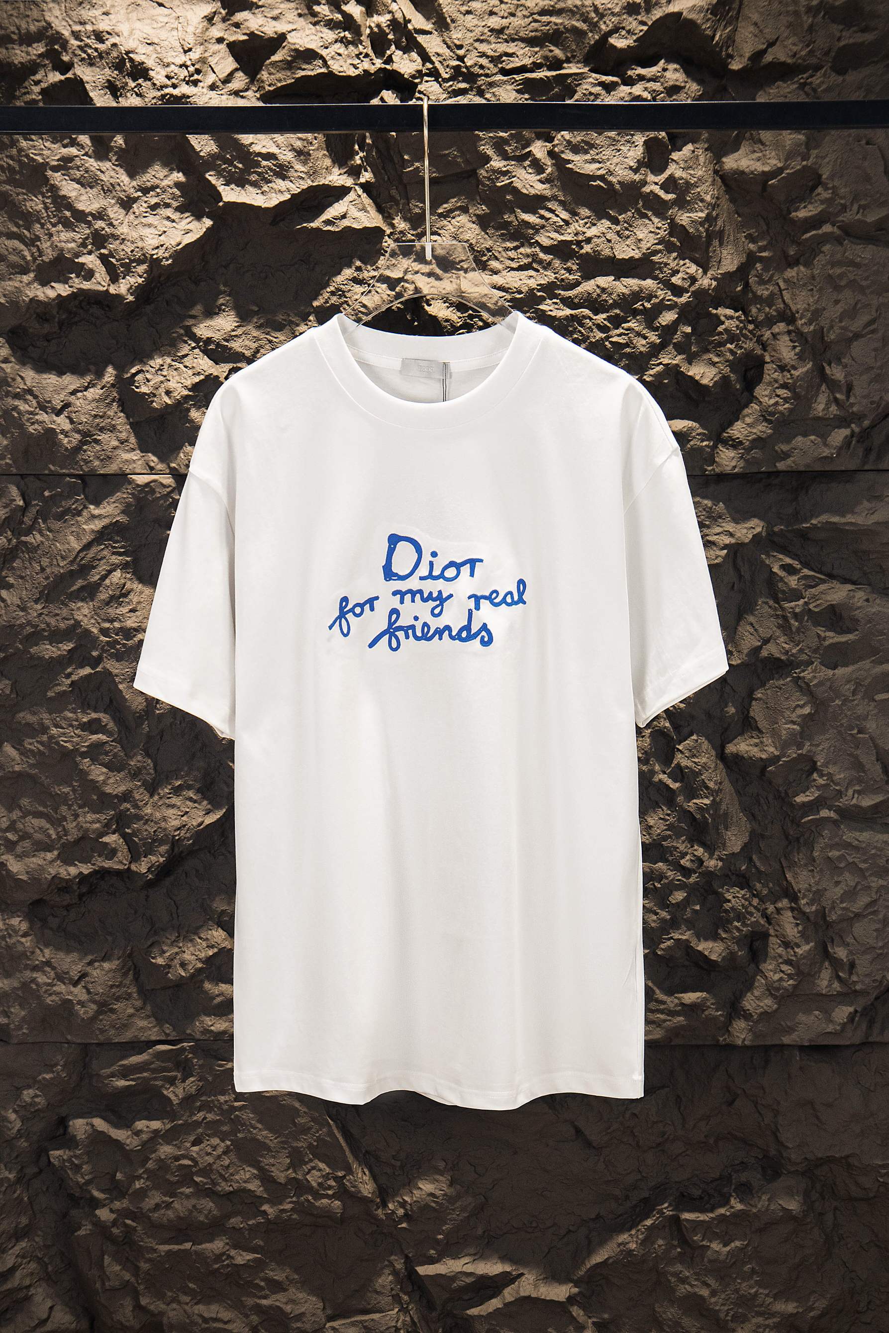 600 P85 DIOR/Dior Camiseta de manga corta con cuello redondo de 260 g de alta calidad Marca clásica y simple Letras bor…