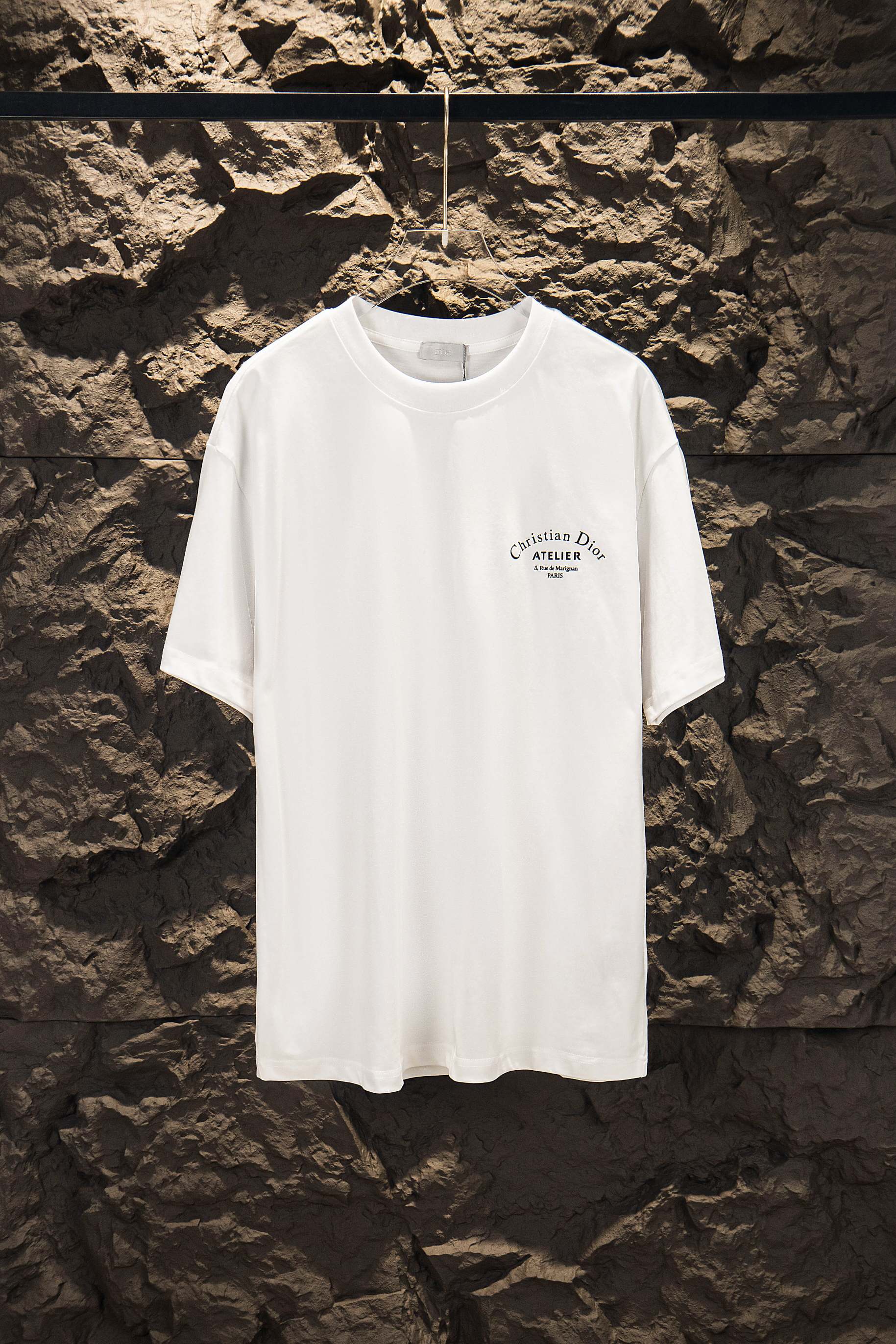 609 P85 DIOR/Dior Camiseta de manga corta con cuello redondo de 260 g de alta calidad Marca clásica y simple Logotipo d…
