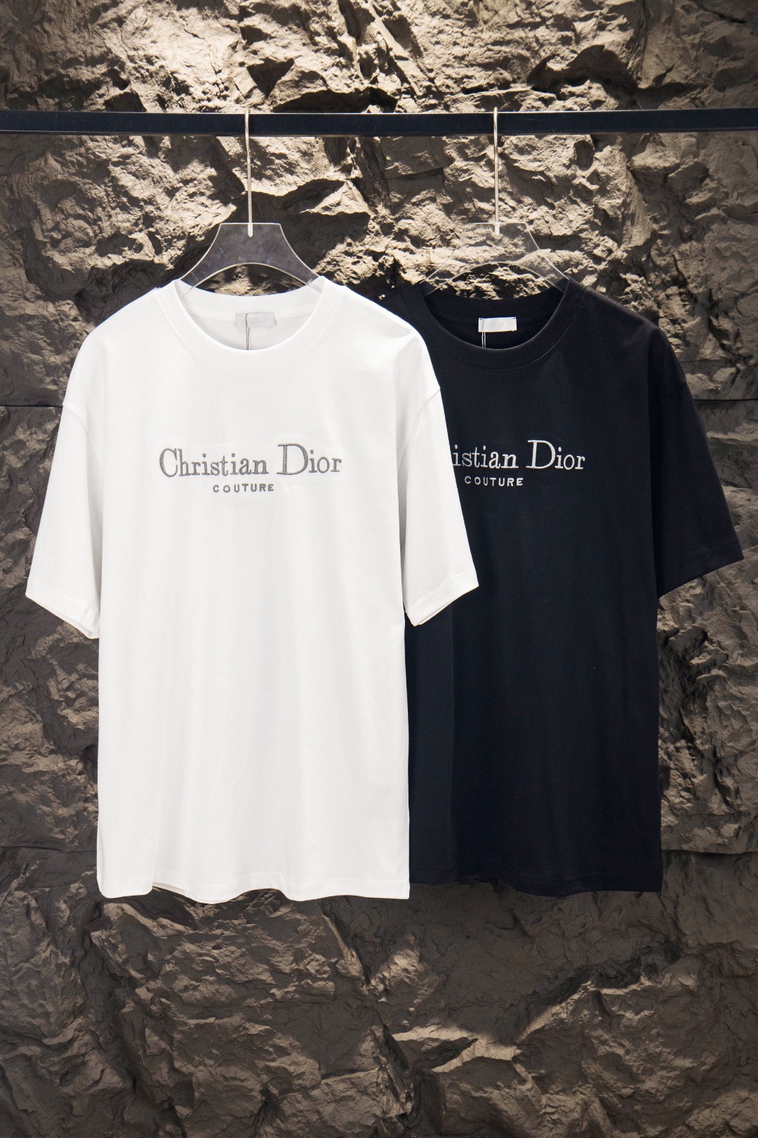 P85 DIOR/Dior Camiseta de manga corta con cuello redondo de 260 g de alta calidad Marca clásica y simple Logotipo de le…