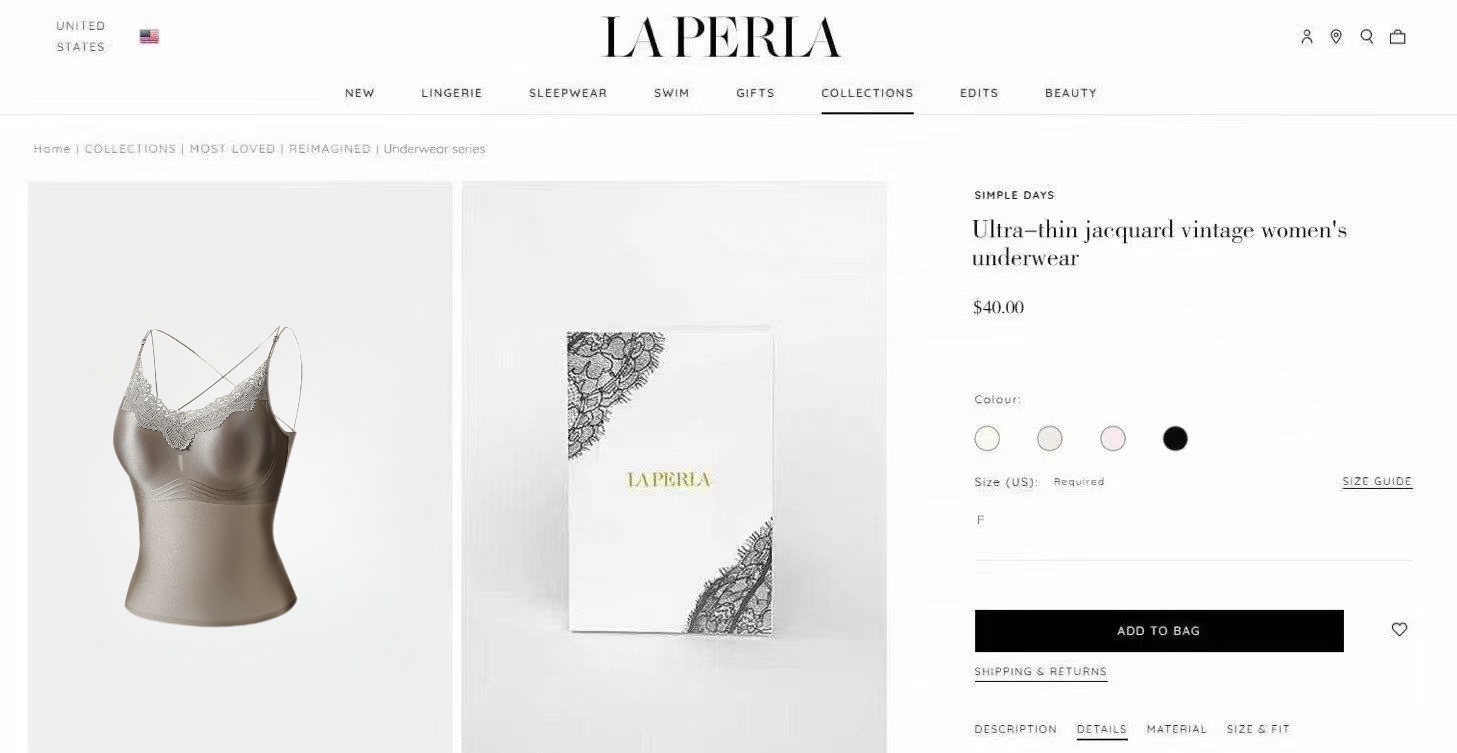 来，给淡季加块料 贸易公司刚出新款 品名：laPerla水光琉璃~桑蚕丝法式吊带码数：M-XL颜色：白色
