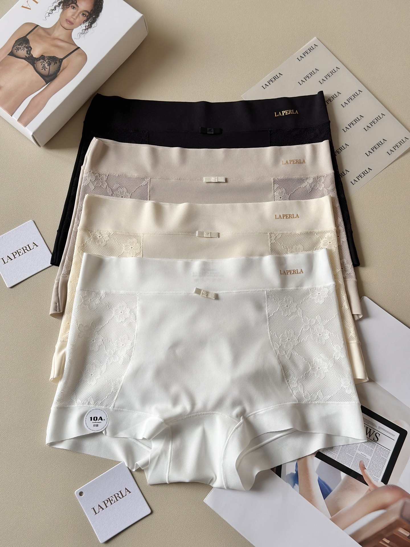 LaPerla新款10A抑菌无痕内裤+安全裤二合一女士中腰安全裤一体内裤◦ 功能：兼具内裤与安全裤的作用