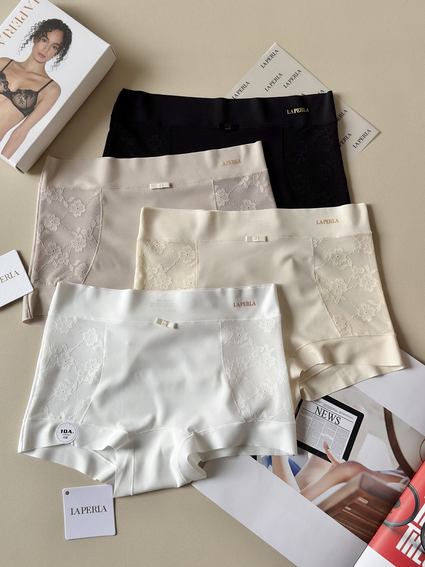 LaPerla新款10A抑菌无痕内裤+安全裤二合一女士中腰安全裤一体内裤◦ 功能：兼具内裤与安全裤的作用