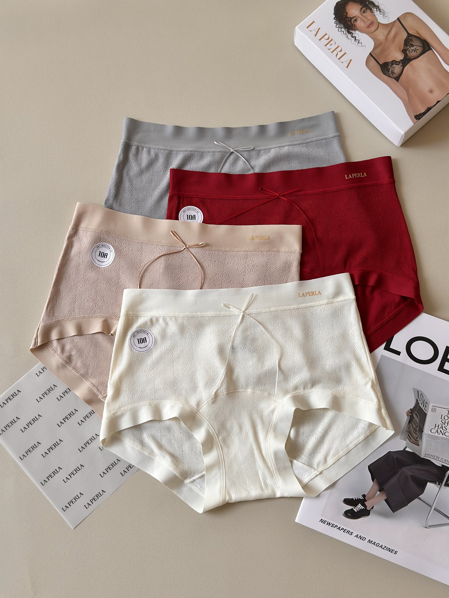 ‼️‼️福利面料：LaPerla大蝴蝶结镂空舒适再生纤维素纤维高配比面料001底档：100棉执行标准：G