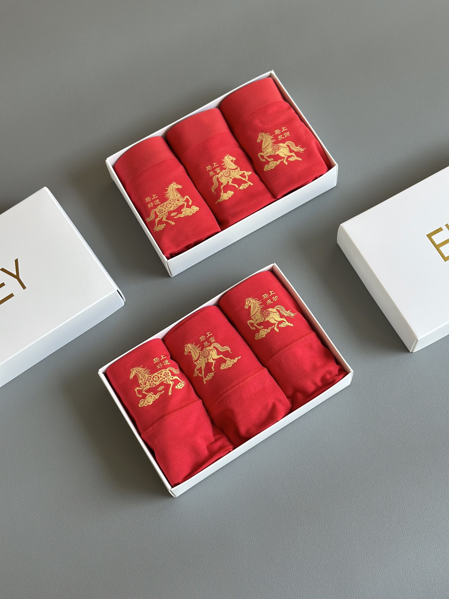 红运加身，奢护贴身ELEY新款中国红60支新疆长绒棉舒适高端男士平角内裤 女士高腰三角 情侣款大红色新年