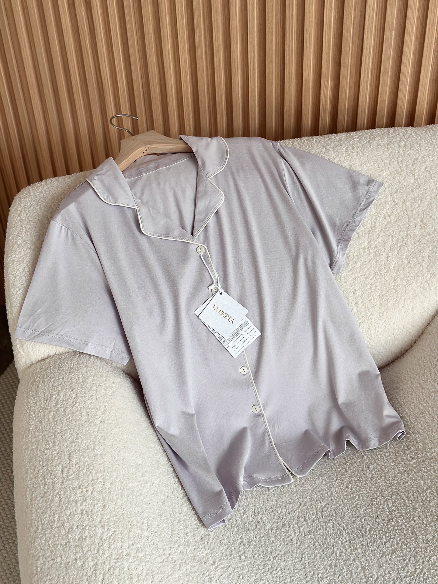 ⚠️⚠️‼️‼️🆕LP春夏蚕养·开襟家居服（短袖短裤）睡衣套装棉+人棉混纺，再加入桑蚕丝成分，带来爽滑亲