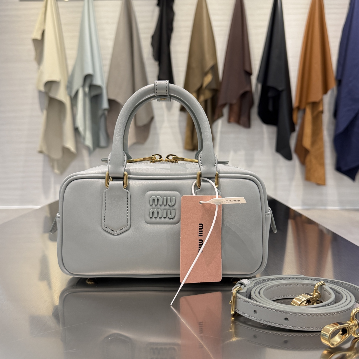 Arcadie Mini Bowling Bag in BB Blue: Chic Spring/Summer Essential, 22cm