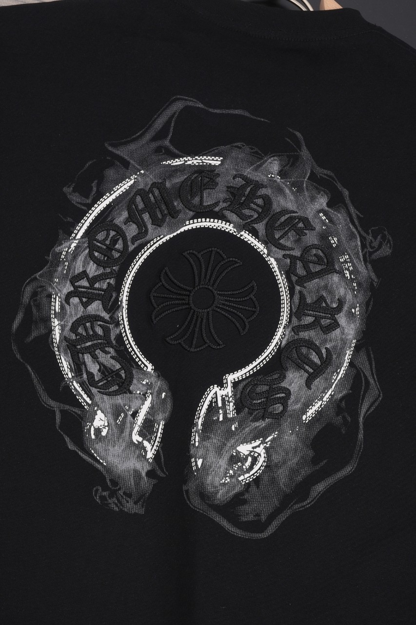 Chrome Herat/克罗心25ss刺绣喷墨云彩短袖