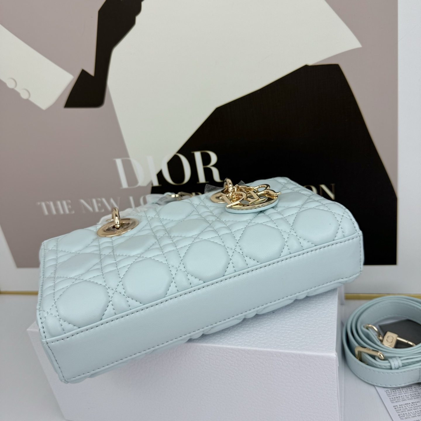 Dior Lady D-Joy Light blue 22cm crossbody everyday