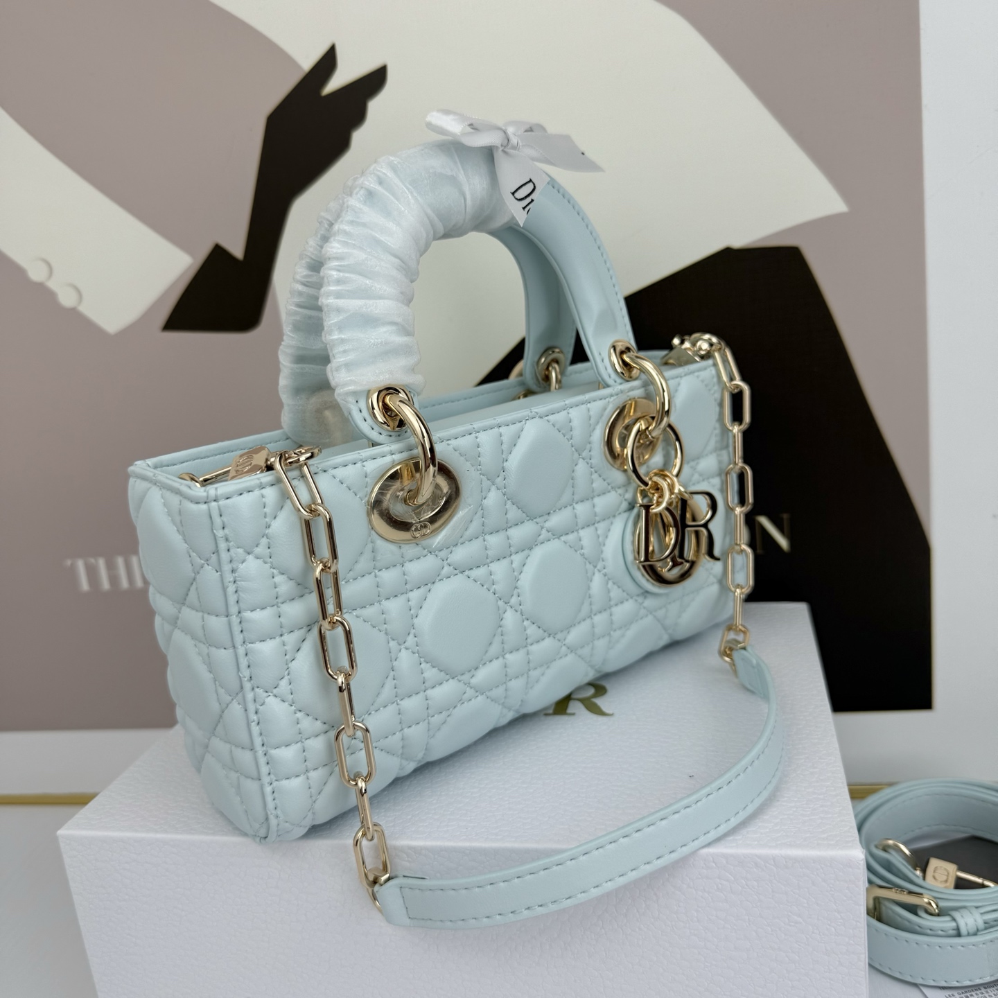 Dior Lady D-Joy Light blue 22cm crossbody everyday