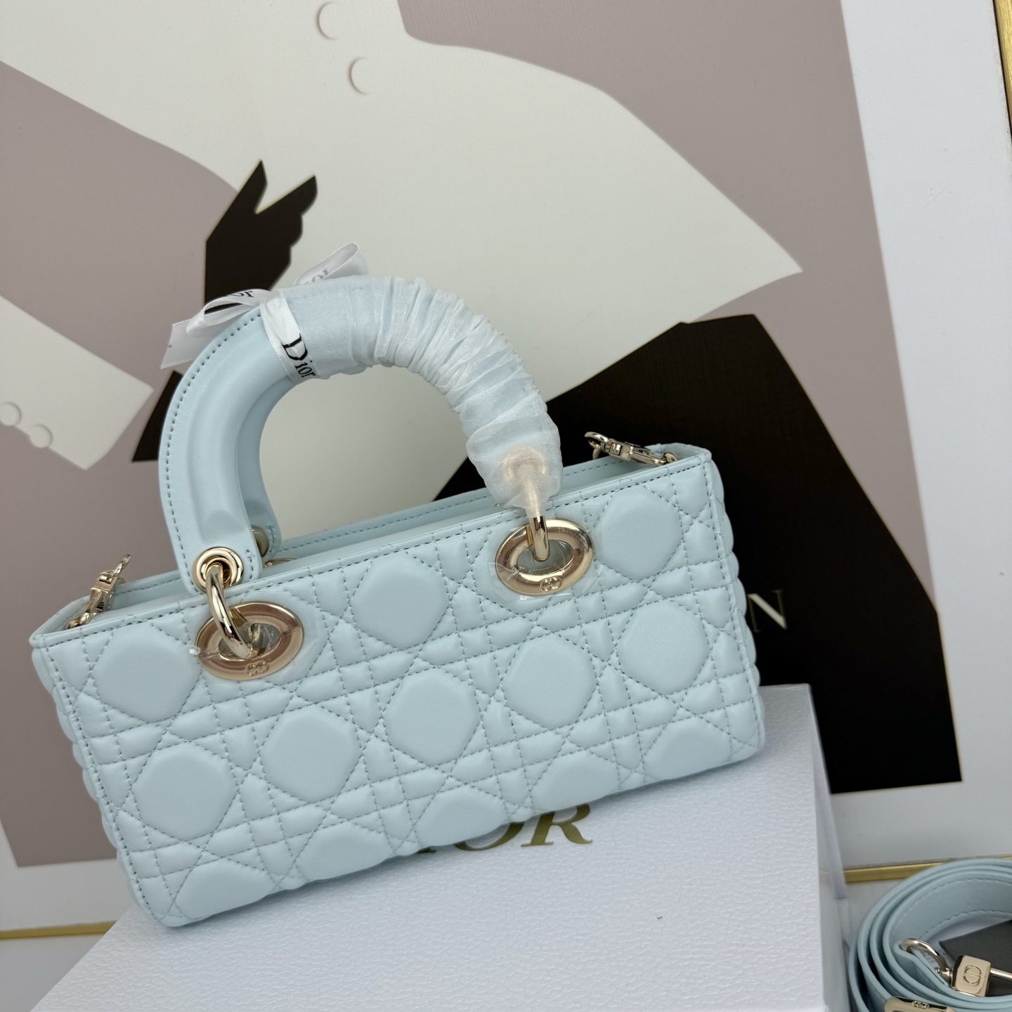 Dior Lady D-Joy Light blue 22cm crossbody everyday