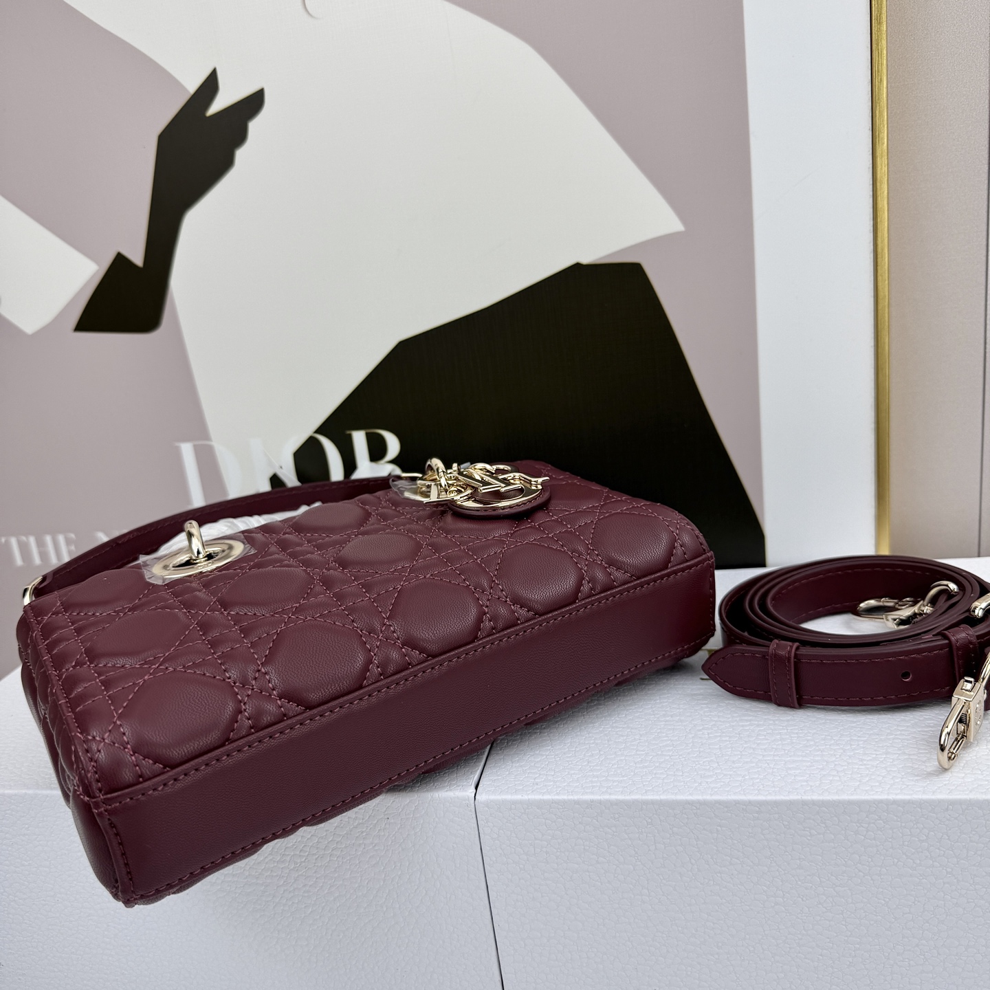 Dior Lady D-Joy Burgundy 22cm shoulder everyday