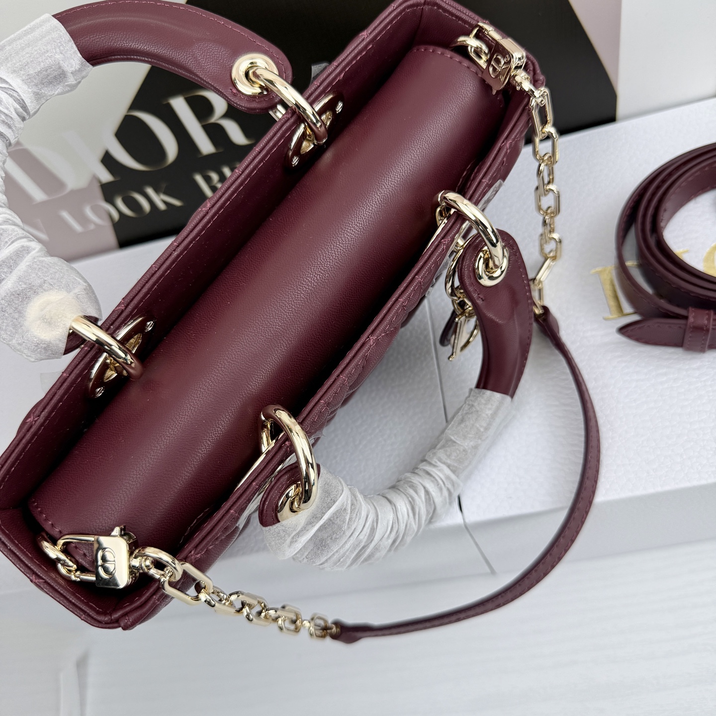 Dior Lady D-Joy Burgundy 22cm shoulder everyday