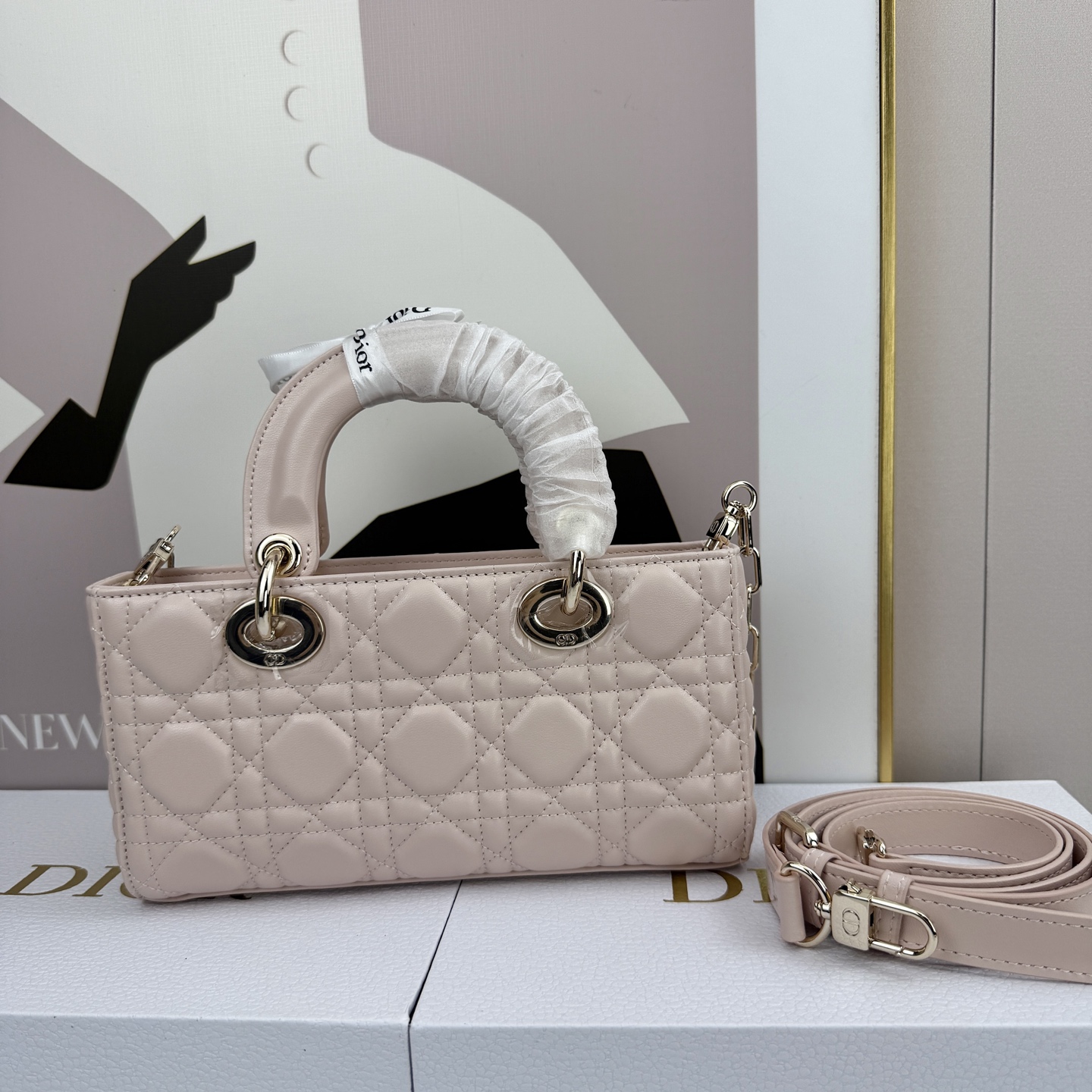 Dior Lady D-Joy Light pink 22cm shoulder everyday