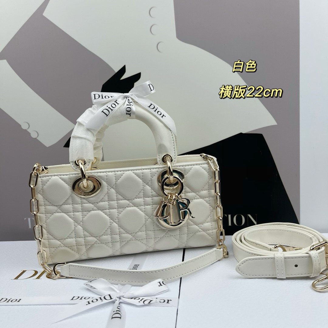 Dior Lady D-Joy White 22cm shoulder everyday