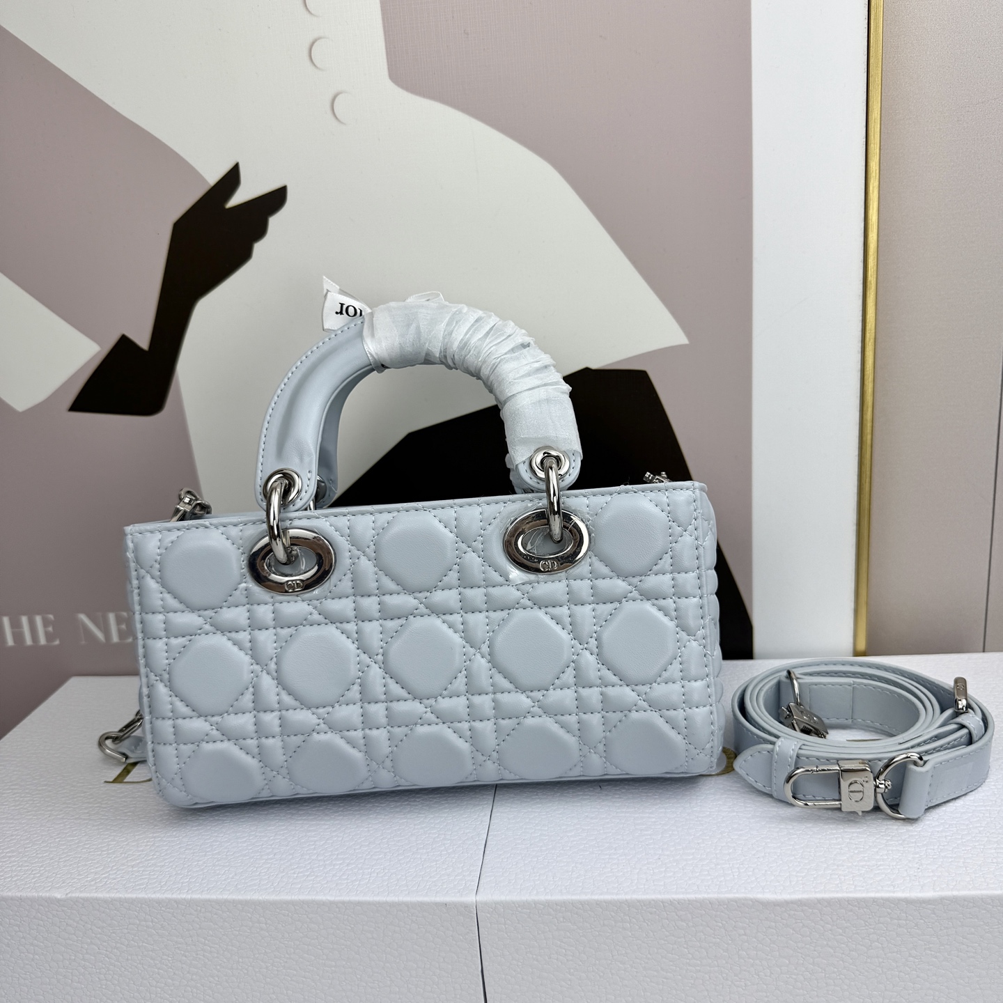 Dior Lady D-Joy Light Blue 22cm shoulder everyday