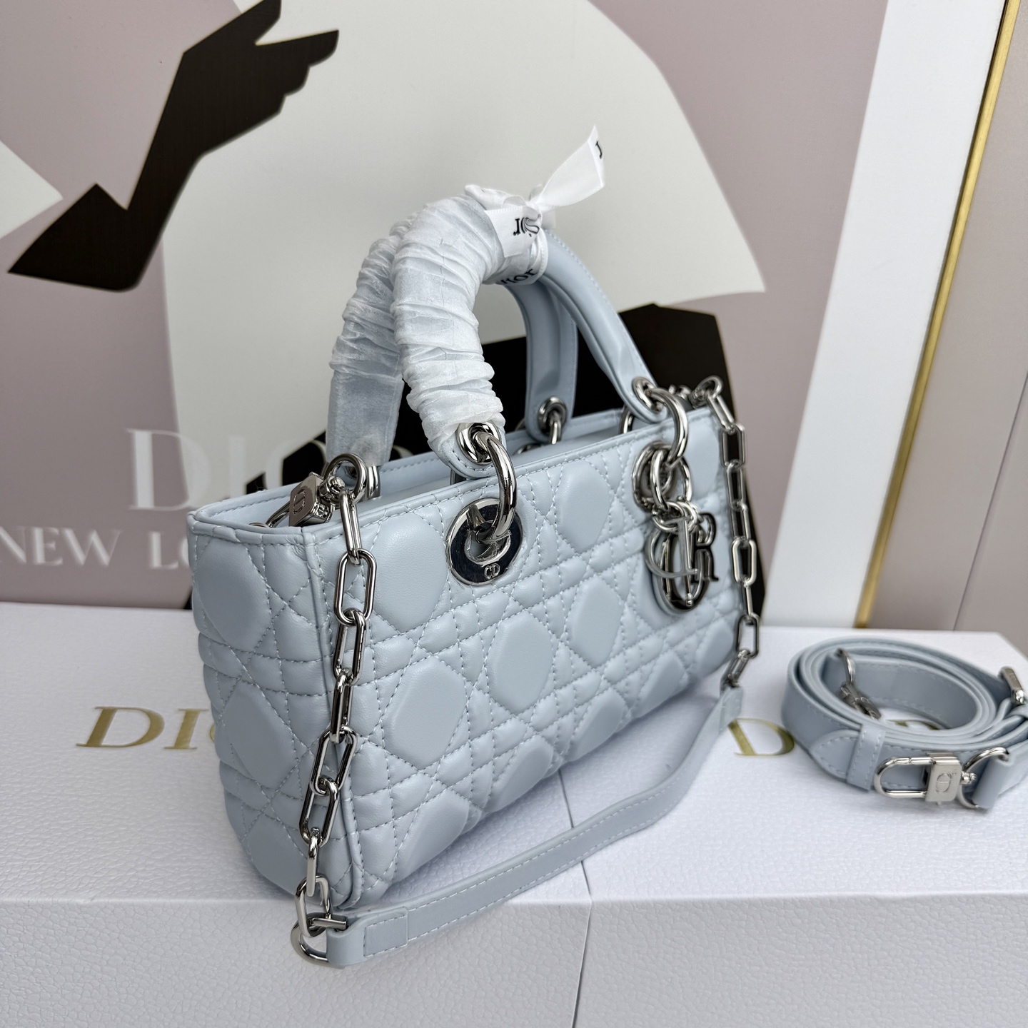 Dior Lady D-Joy Light Blue 22cm shoulder everyday