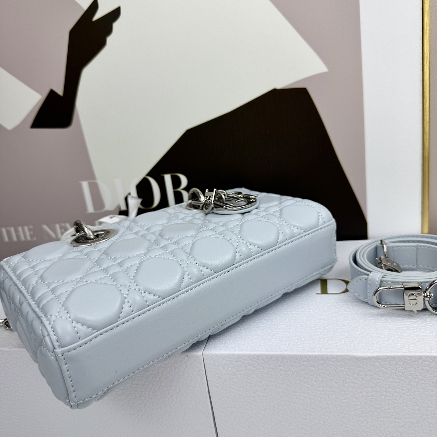 Dior Lady D-Joy Light Blue 22cm shoulder everyday