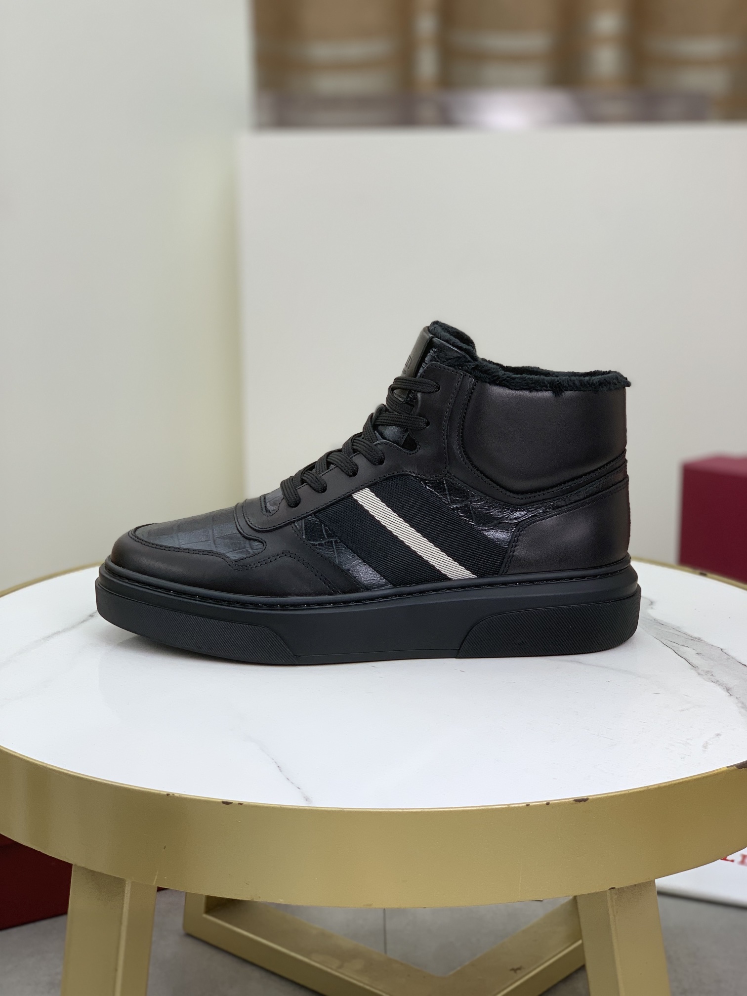 Versión superior (forro de lana) BALLY original Bally otoño e invierno nuevos zapatos deportivos casuales de caña alta.…