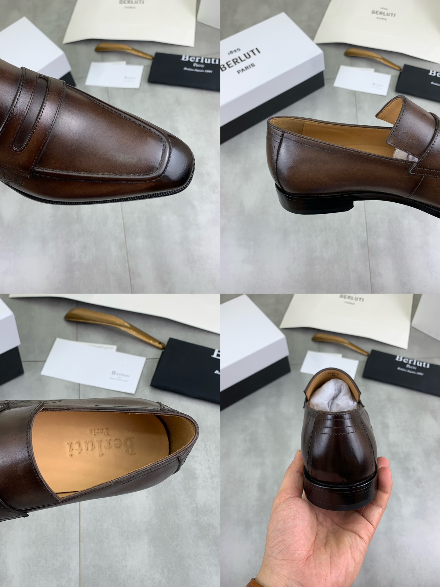 Precio de fábrica P510 Suela de cuero Berluti/Bruti 2024 Nueva llegada Material de cuero de vaca imp