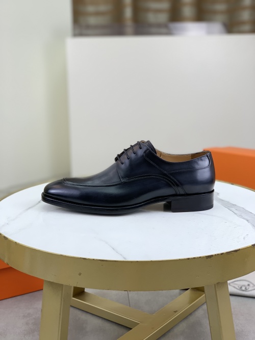 Hermes Men's Black Leather Lace-up Dress Shoes, Formal & Casual Style 1 Hermes Men's Black Leather Lace-up Dress Shoes, Formal & Casual Style