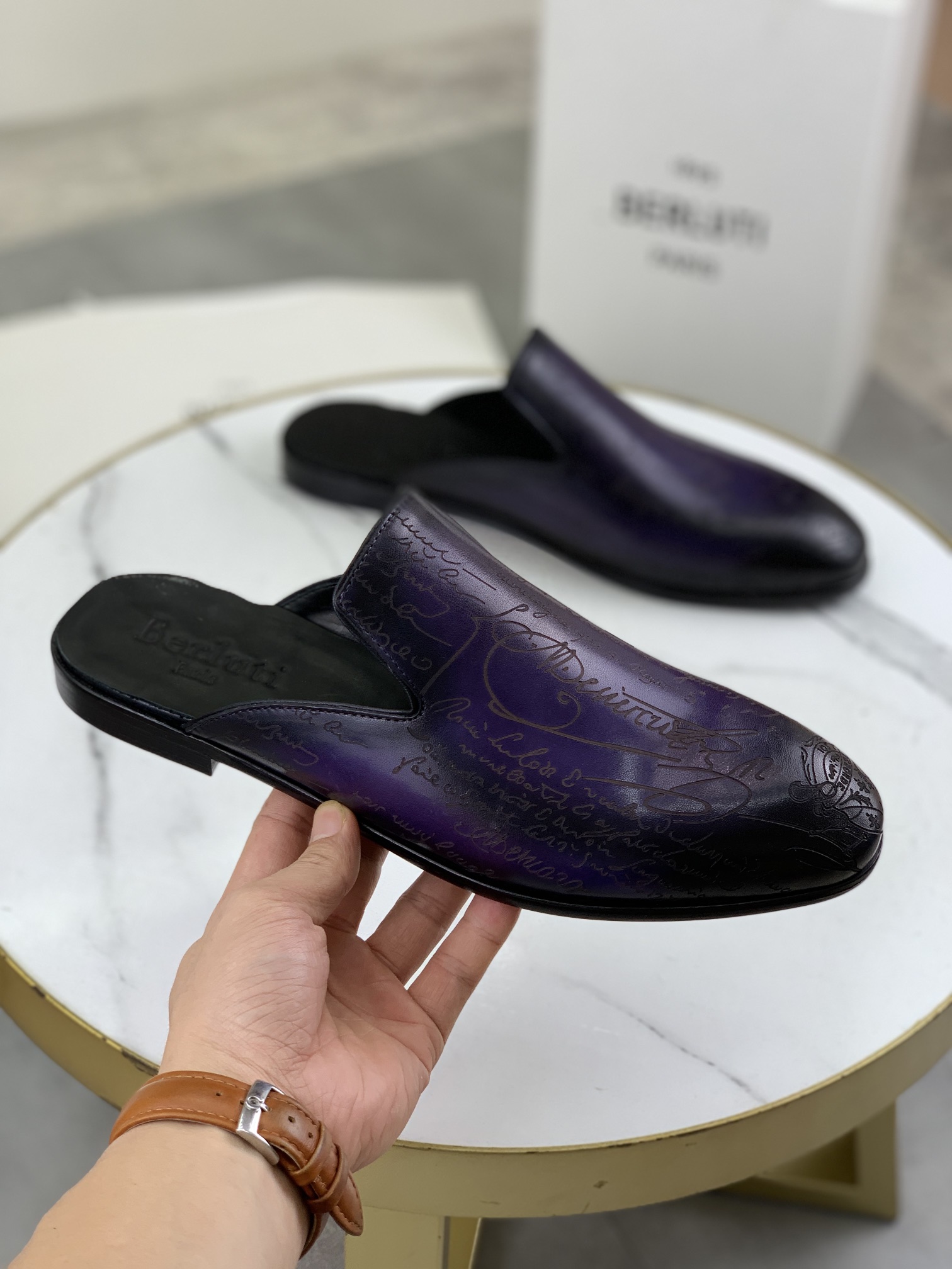 Precio de fábrica P420 Berluti/Bruti 2024 nuevos zapatos semi-deslizantes de cuero de vaca importado