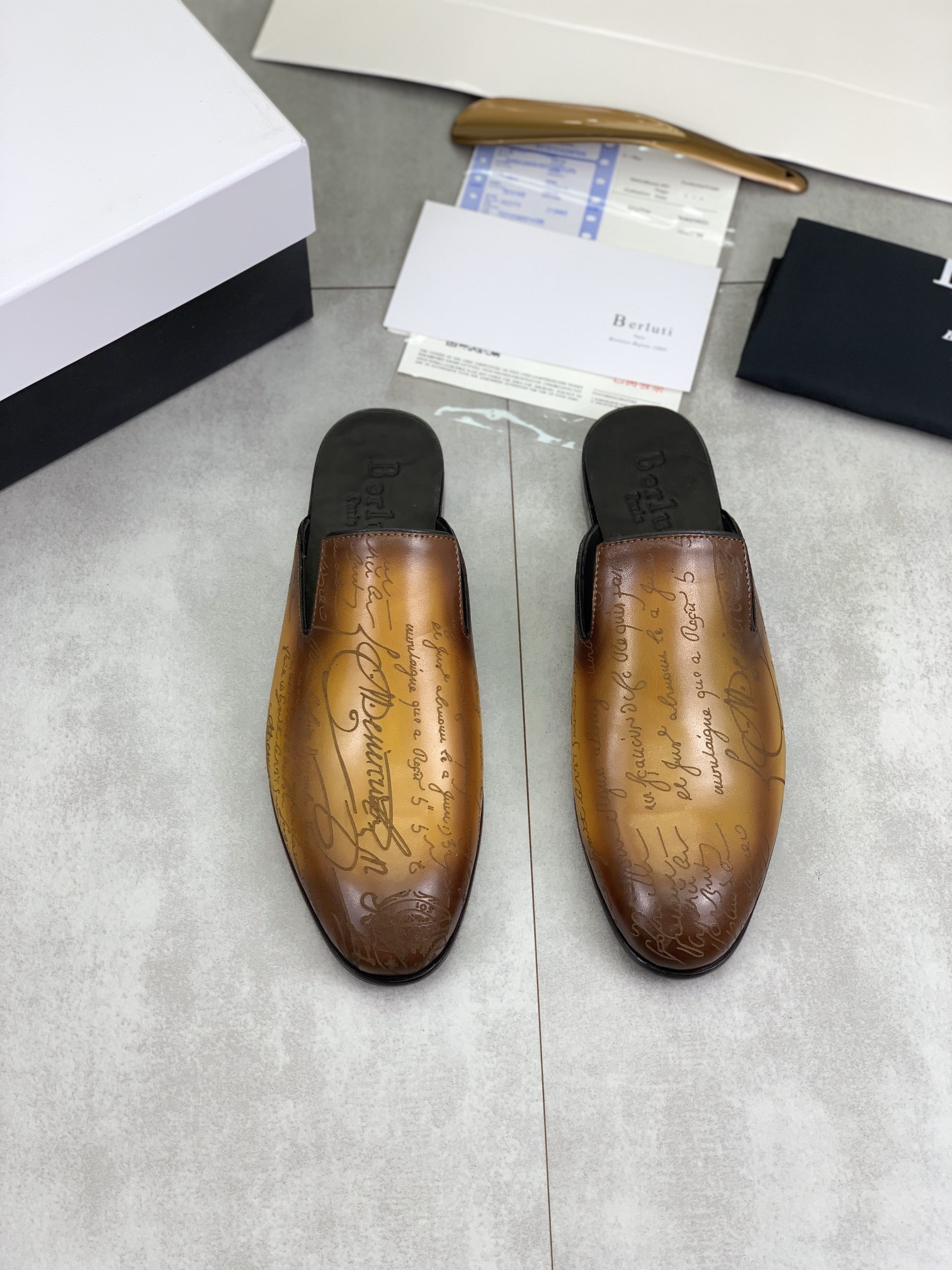 Precio de fábrica P420 Berluti/Bruti 2024 nuevos zapatos semi-deslizantes de cuero de vaca importado