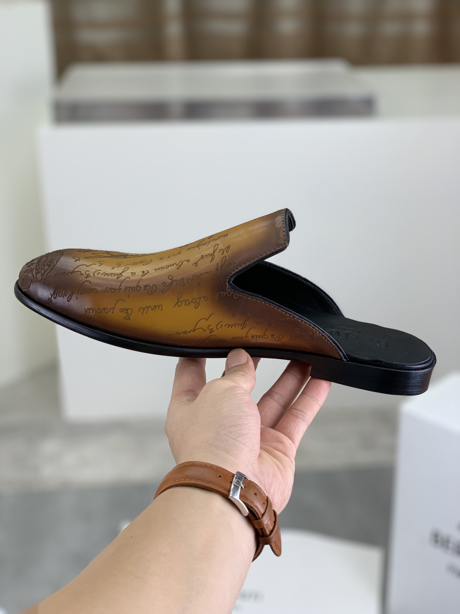 Precio de fábrica P420 Berluti/Bruti 2024 nuevos zapatos semi-deslizantes de cuero de vaca importado