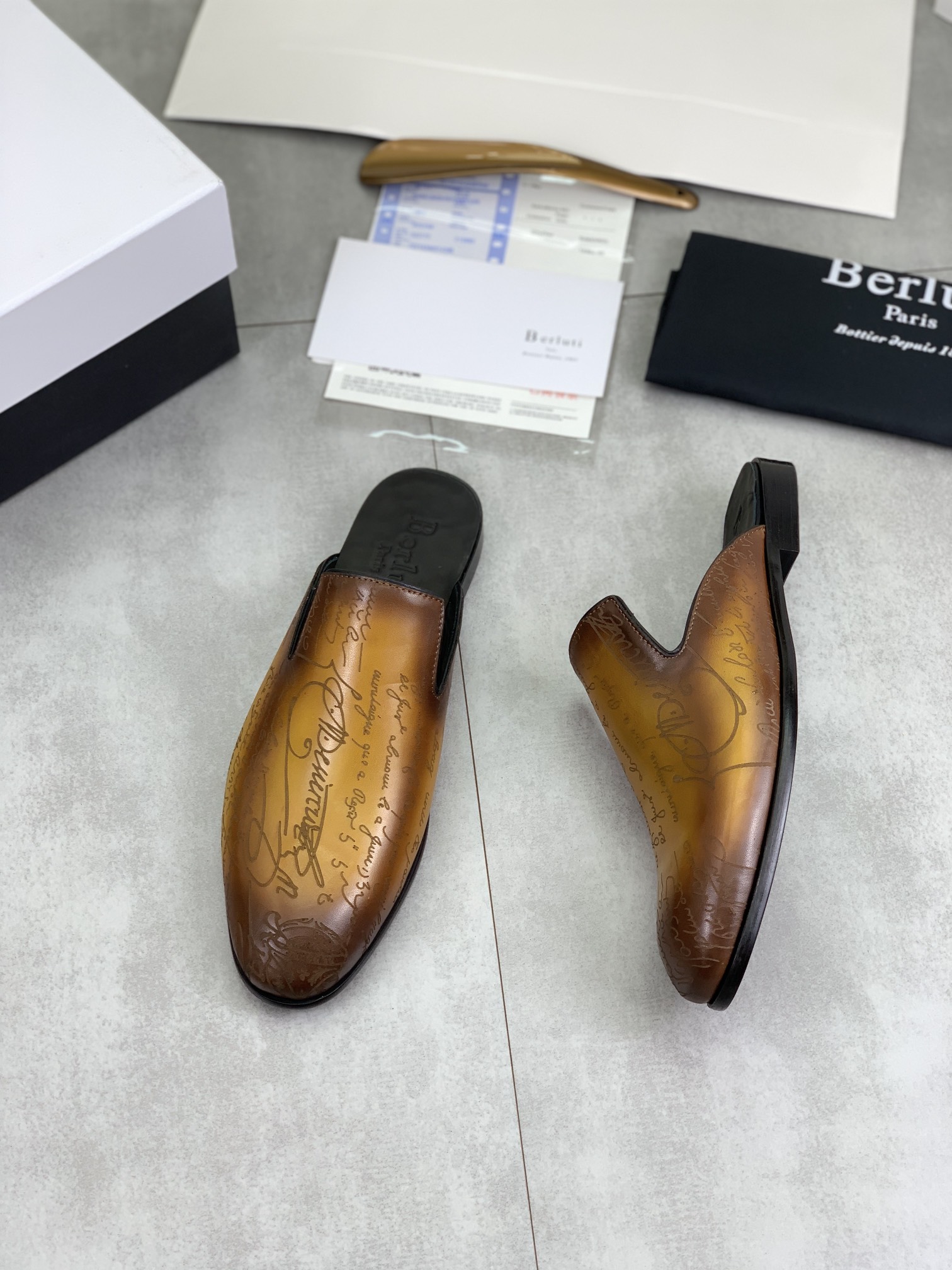Precio de fábrica P420 Berluti/Bruti 2024 nuevos zapatos semi-deslizantes de cuero de vaca importado