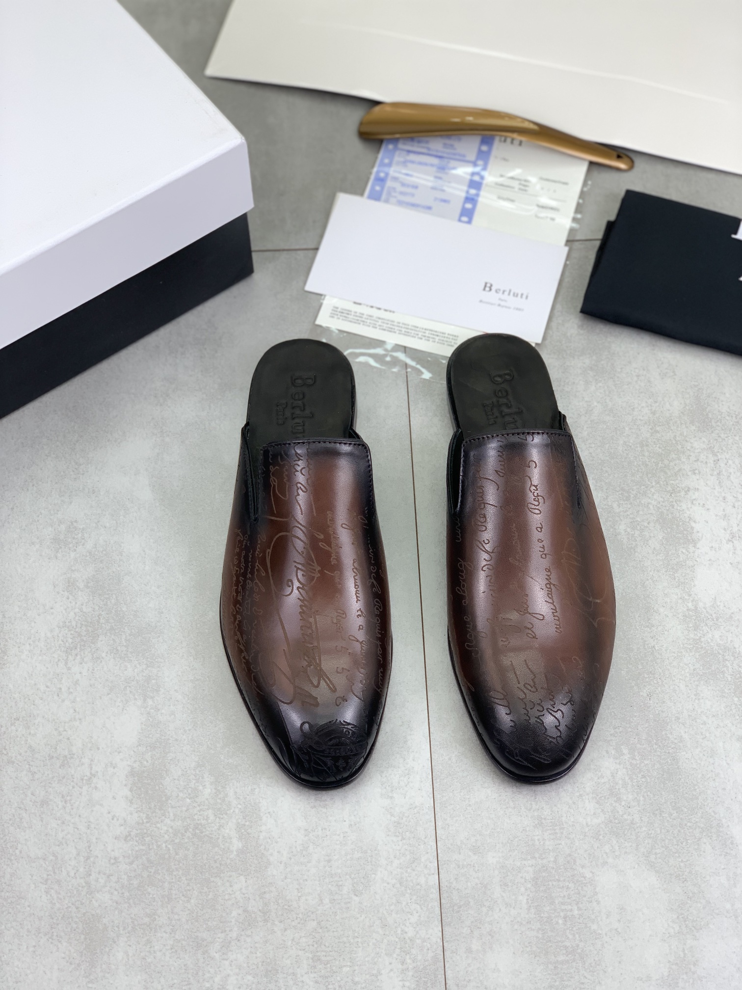 Precio de fábrica P420 Berluti/Bruti 2024 nuevos zapatos semi-deslizantes de cuero de vaca importado