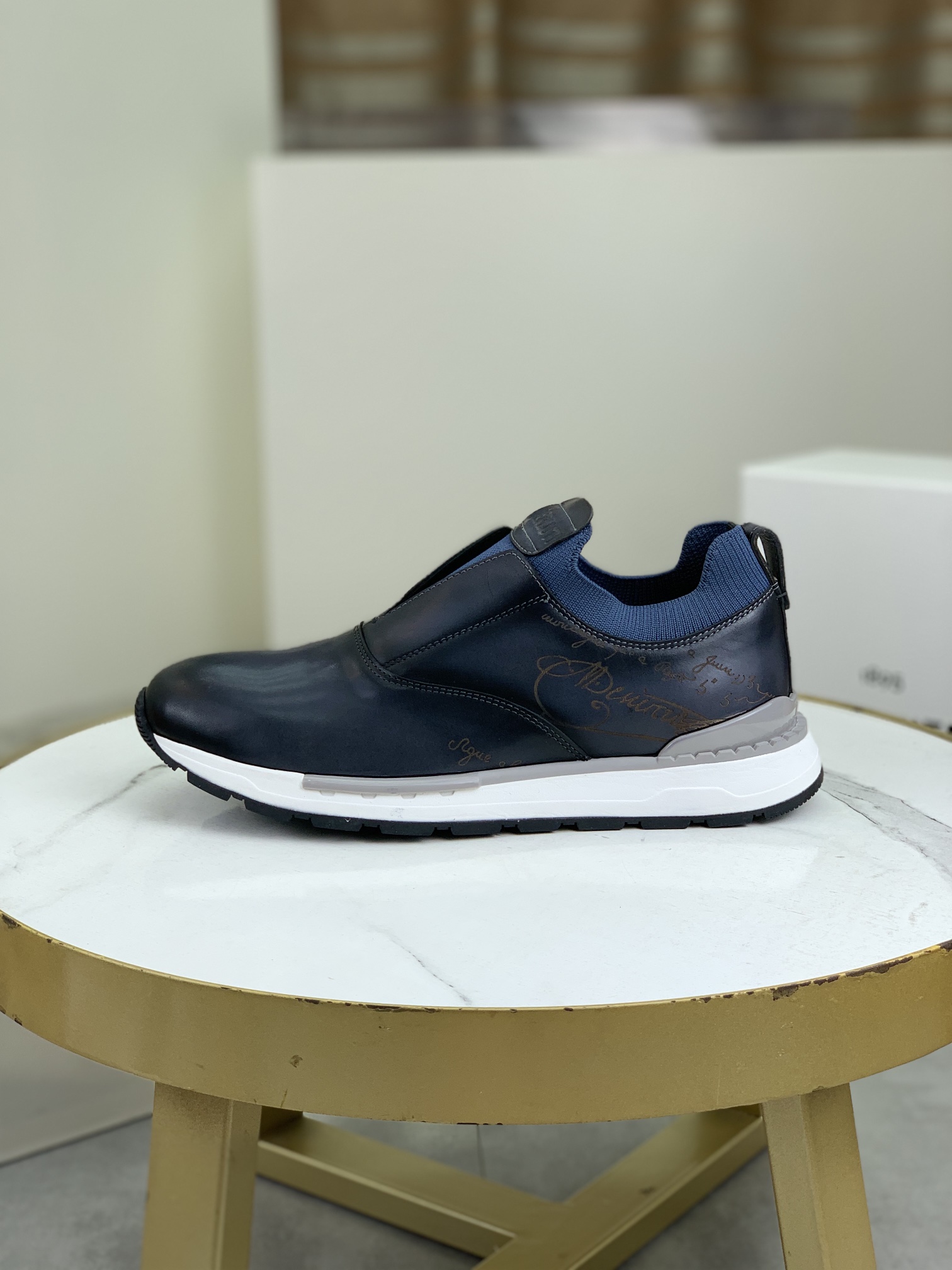 Precio de fábrica P460 versión superior Berluti Bruti zapatos deportivos y de ocio para hombre Tejid